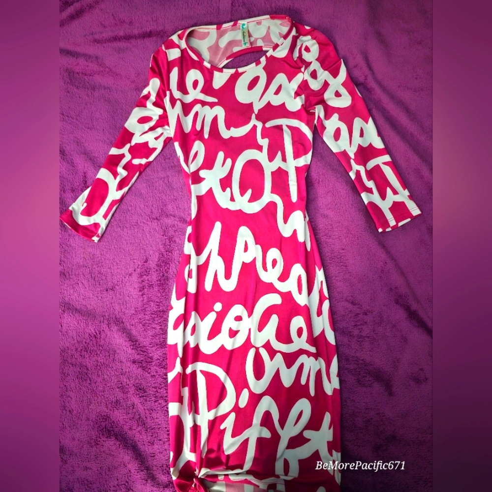 Pink midi dress